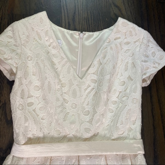 Dessy Collection ivory lace gown Sz 8 - Picture 2 of 10